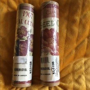 2 Rolls Flower Seed Catalog Packets Wall Border
